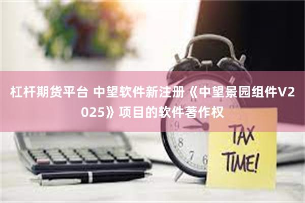 杠杆期货平台 中望软件新注册《中望景园组件V2025》项目的软件著作权