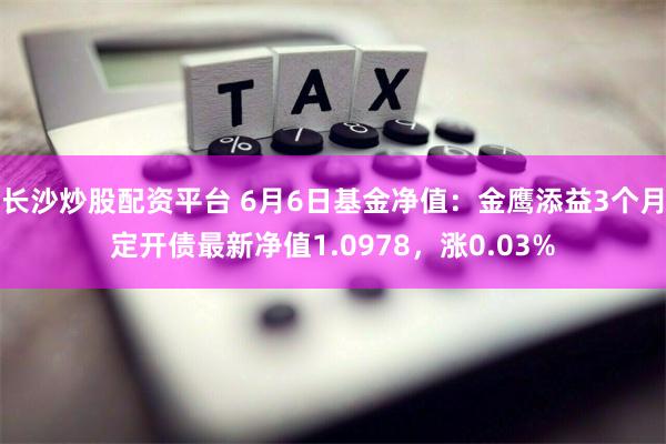 长沙炒股配资平台 6月6日基金净值：金鹰添益3个月定开债最新净值1.0978，涨0.03%