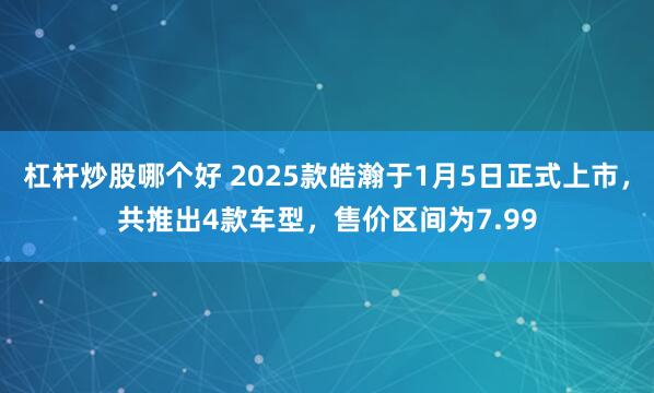 杠杆炒股哪个好 2025款皓瀚于1月5日正式上市，共推出4款车型，售价区间为7.99